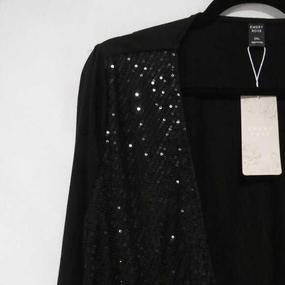 EMERY ROSE | 2XL | Black Sequin Embellished Cardigan | NWT - Picture 3 of 15